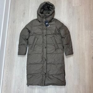 Under Armour Down Puffer Parka Coat Jacket Womens Small Green 1373458 650